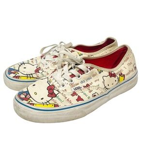 Hello Kitty X Vans Size 6.5 Limited Edition All‎ Over Print Low Top Sneakers